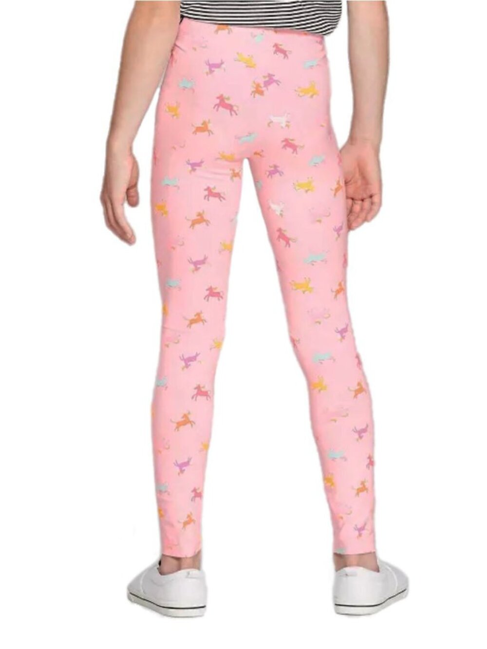 Cat & Jack Girls' Leggings Pink Unicorn Tough Cotton Pants Full Length - Picture 2 of 3